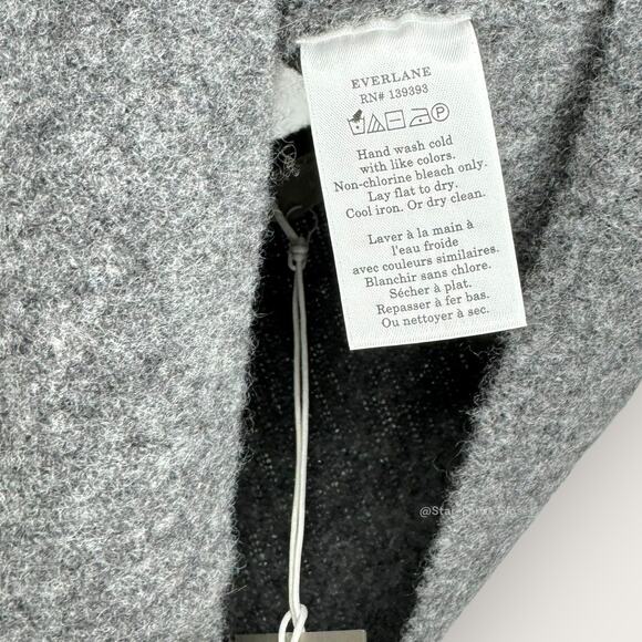 Everlane Cozy Cropped Tank Top Stretchable Wool Soft Ribbed Knit Neutral Grey XS - Picture 3 of 6